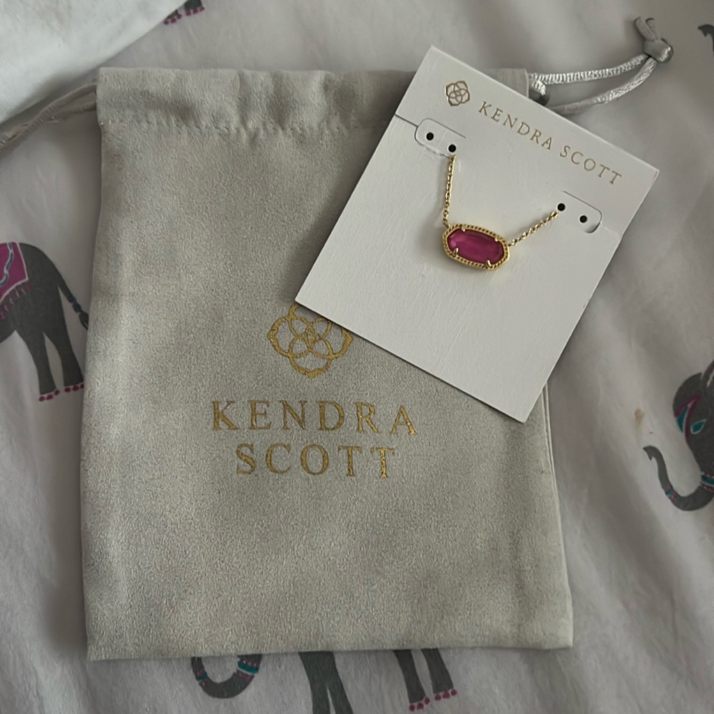 Nwt Kendra Scott Azalea Pink And Gold Elisa Necklace